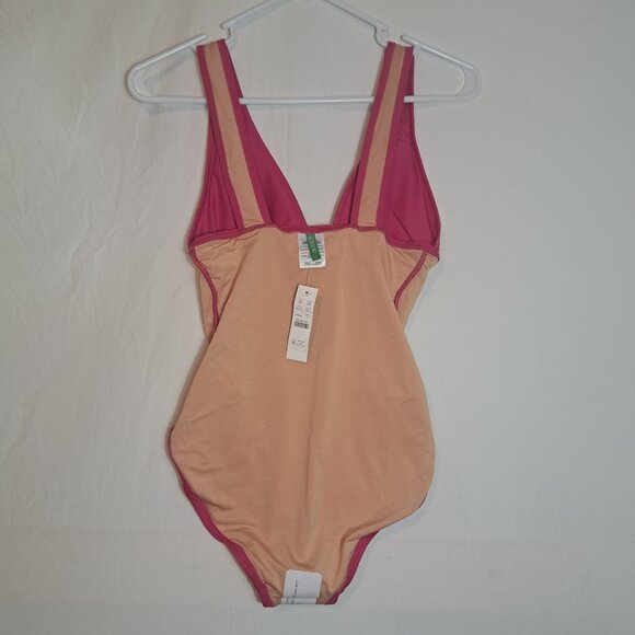 NWT J. Crew Long-Torso Ruched V-Neck One-Piece Swim Radiant Fuchsia Pink Size 4 - Picture 8 of 11